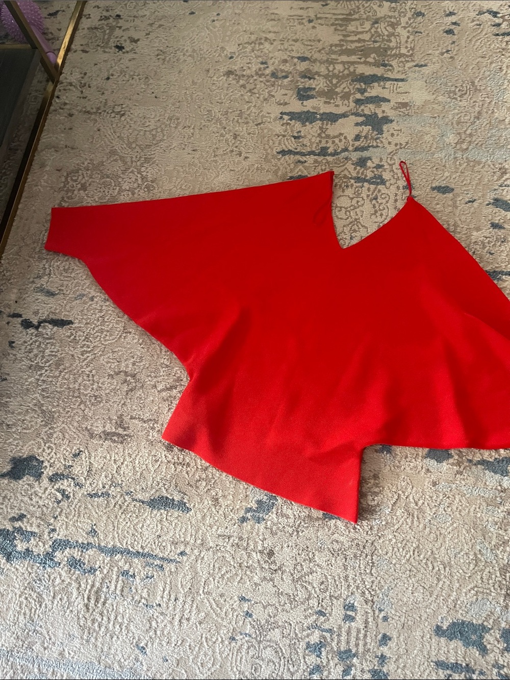 Zara Bright Red Asymmetric One-Shoulder Top